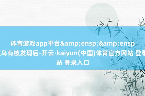 体育游戏app平台  估值乌有被发现后-开云·kaiyun(中国)体育官方网站 登录入口