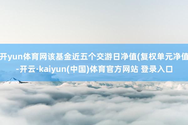 开yun体育网该基金近五个交游日净值(复权单元净值-开云·kaiyun(中国)体育官方网站 登录入口