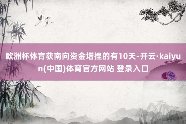 欧洲杯体育获南向资金增捏的有10天-开云·kaiyun(中国)体育官方网站 登录入口