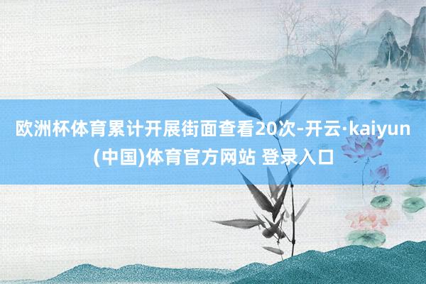 欧洲杯体育累计开展街面查看20次-开云·kaiyun(中国)体育官方网站 登录入口