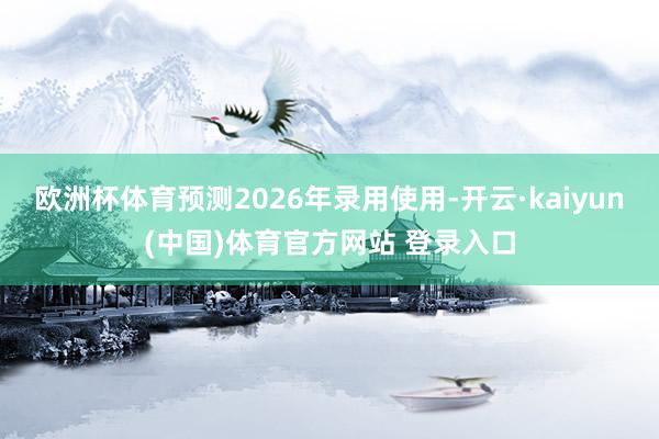 欧洲杯体育预测2026年录用使用-开云·kaiyun(中国)体育官方网站 登录入口