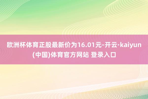 欧洲杯体育正股最新价为16.01元-开云·kaiyun(中国)体育官方网站 登录入口