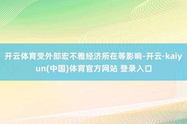 开云体育受外部宏不雅经济所在等影响-开云·kaiyun(中国)体育官方网站 登录入口