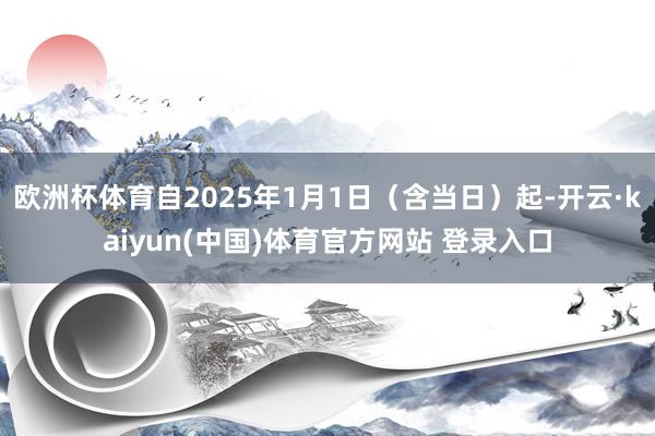 欧洲杯体育自2025年1月1日（含当日）起-开云·kaiyun(中国)体育官方网站 登录入口