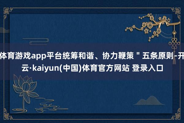 体育游戏app平台统筹和谐、协力鞭策＂五条原则-开云·kaiyun(中国)体育官方网站 登录入口