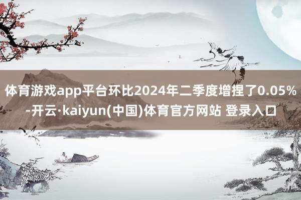 体育游戏app平台环比2024年二季度增捏了0.05%-开云·kaiyun(中国)体育官方网站 登录入口