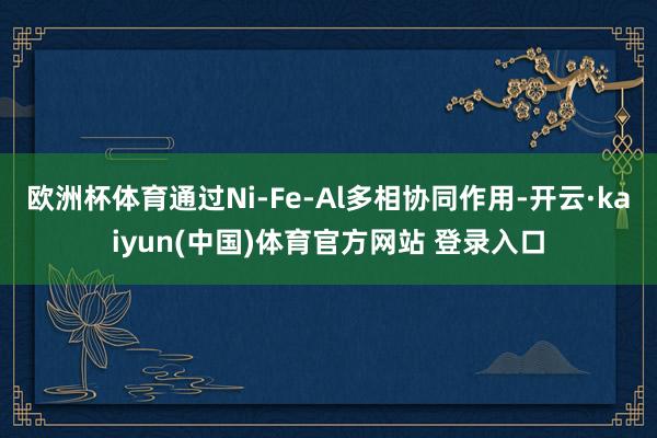 欧洲杯体育通过Ni-Fe-Al多相协同作用-开云·kaiyun(中国)体育官方网站 登录入口