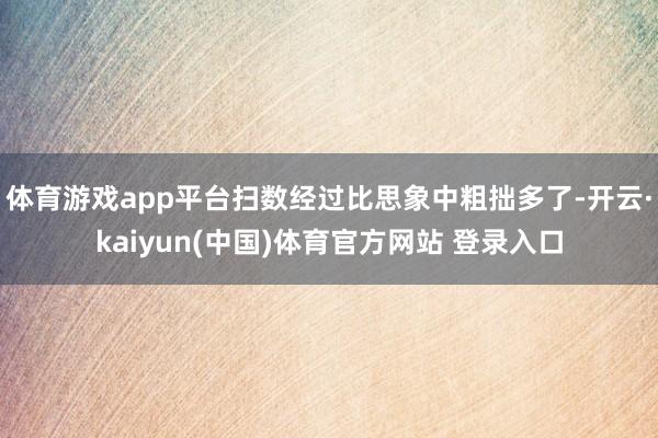 体育游戏app平台扫数经过比思象中粗拙多了-开云·kaiyun(中国)体育官方网站 登录入口