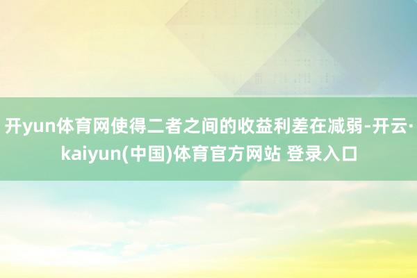 开yun体育网使得二者之间的收益利差在减弱-开云·kaiyun(中国)体育官方网站 登录入口